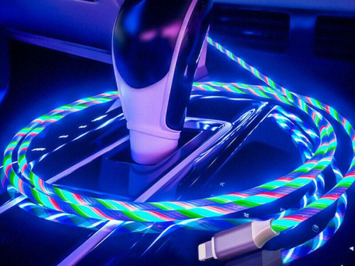 Reekin 2A Kabel MicroUSB 1 Meter (LED Floating Light Up RGB)