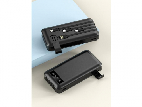 Powerbank 10.000 mAh + 4 Ladekabel (USB, Micro, Type-C)