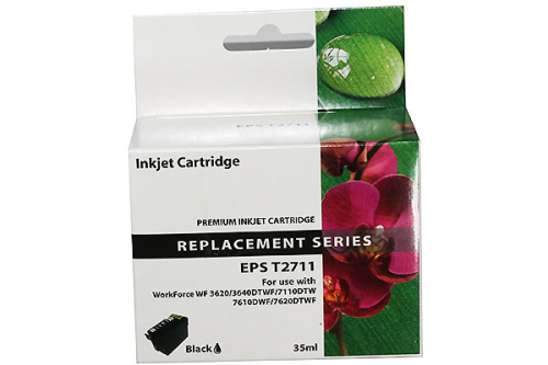 Premium T-2711xl kompatible Tintenpatrone für Epson Schwarz 35ml