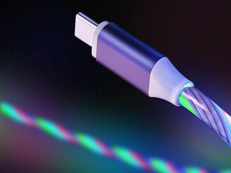 Reekin 2A Kabel MicroUSB 1 Meter (LED Floating Light Up RGB)