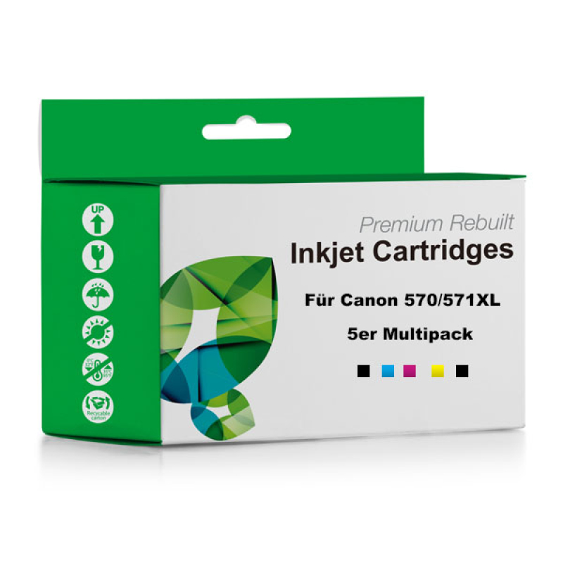 Rebuilt Multipack PGI-570/CLI-571XL für Canon 5 Premium Tintenpatronen