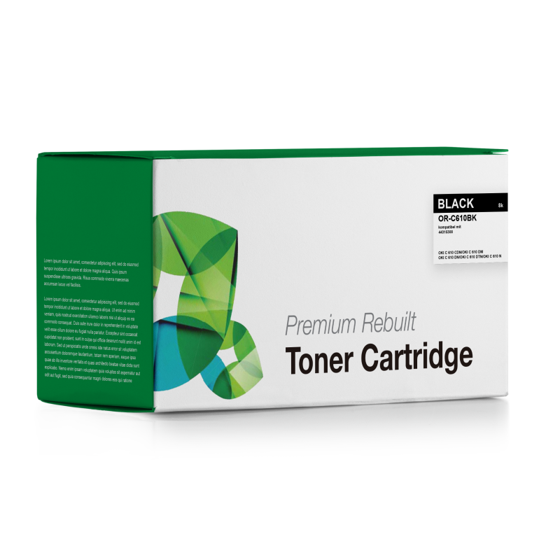 Rebuilt OKI C-610 Premium Toner Schwarz (44315308)