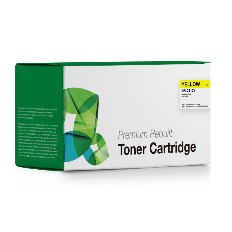 Rebuilt OKI C-610 Premium Toner Yellow (44315305)