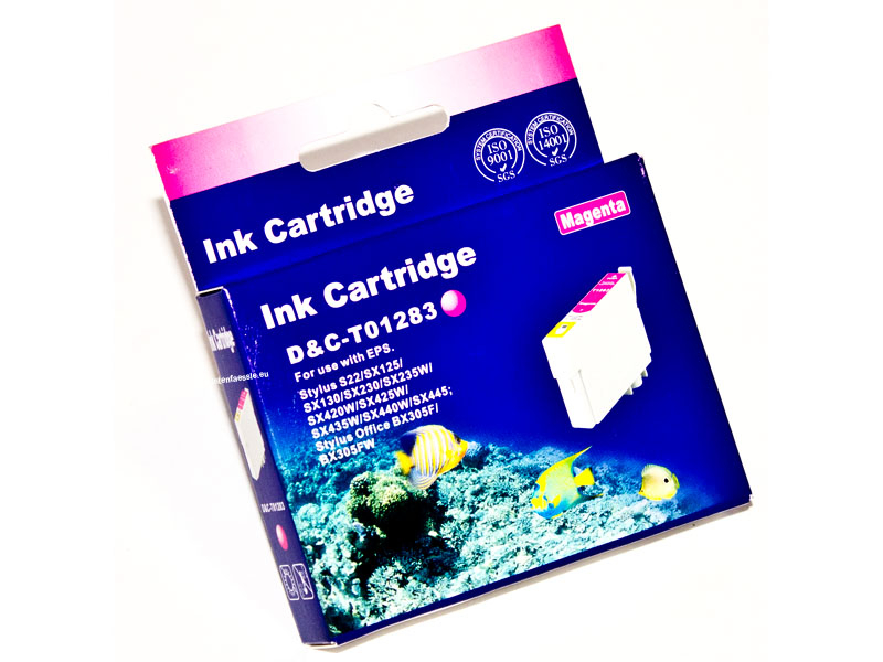 D&C alternative Tintenpatrone für Epson T1283 xl Magenta, kompatible mit Chip, 10ml Inhalt