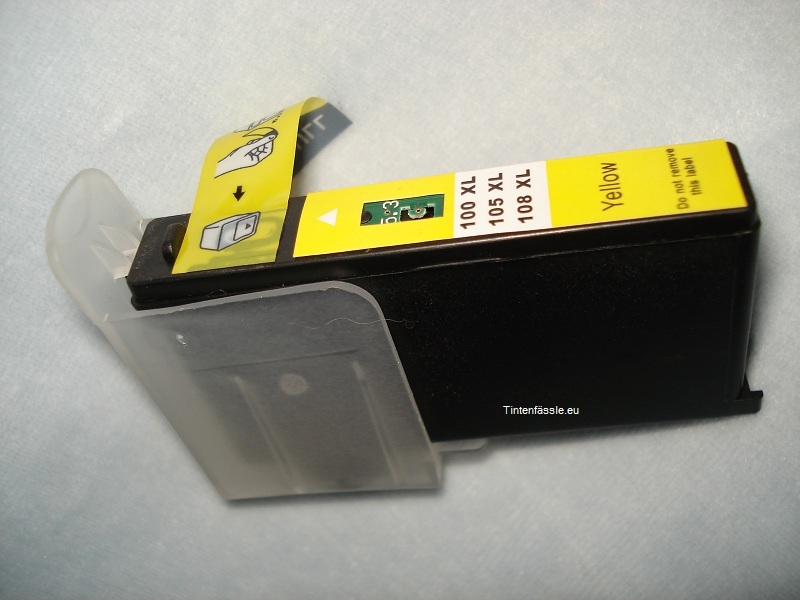 Lexmark Nr.100 kompatible Druckerpatrone mit Chip, yellow mit 10ml Inhalt, ersetzt 14N0902E