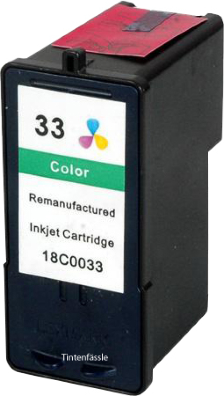 Lexmark Nr.33 kompatible Druckerpatrone, refill, color mit 21ml Inhalt, ersetzt 18CX033E
