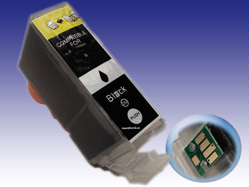 Canon PGI-5 kompatible Druckerpatrone, mit Chip, black mit 24ml Inhalt ersetzt die PGI-5BK